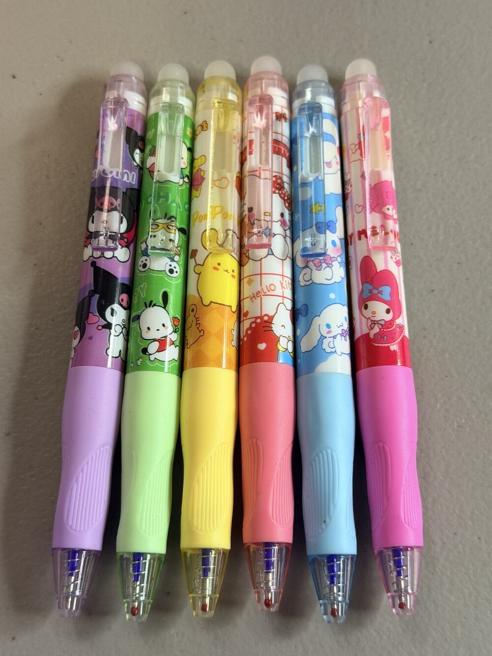 #FAM-666 Hello Kitty & Friends Pens 6 pk Erasable Blue Ink